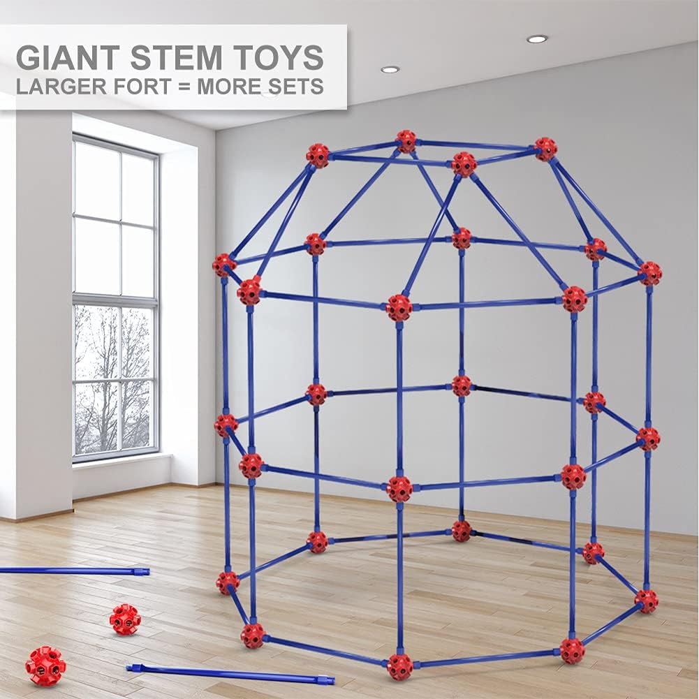 Detalle de OleFun Fort Building Kit for Kids 4-8+: Creative STEM Construction Set with 140 Pieces