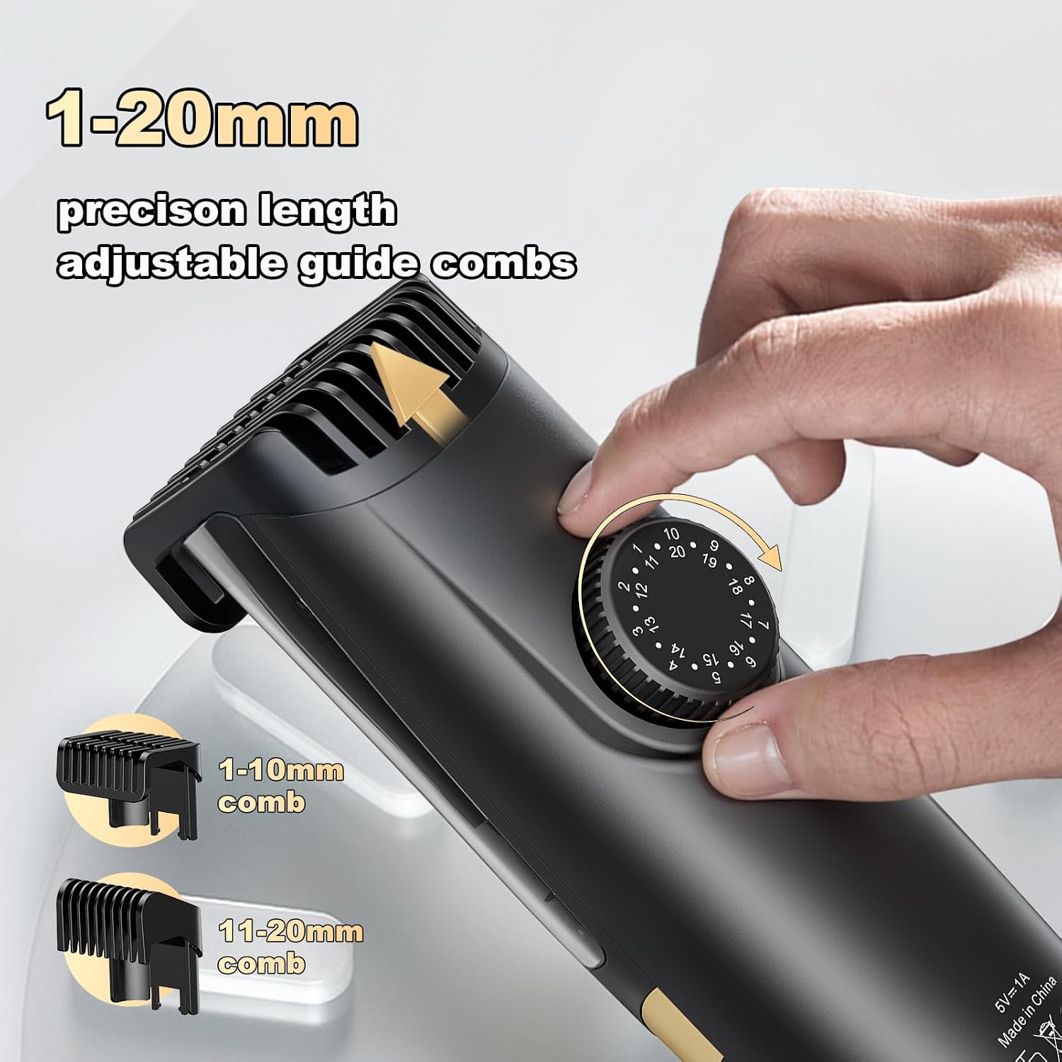 Detalle de Vacuum Beard Trimmer for Men with USB‑C charging and LCD display