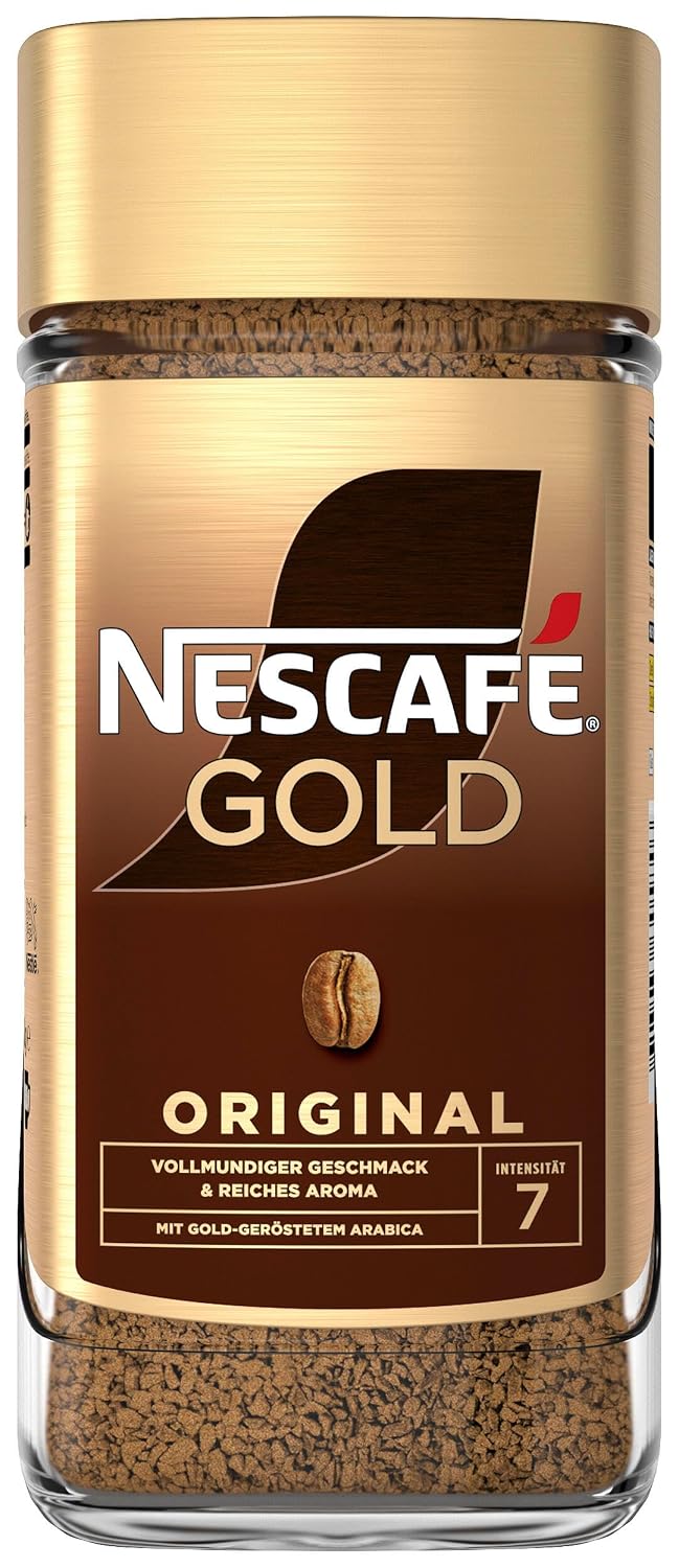 Detalle de NESCAFÉ GOLD Original: Löslicher Bohnenkaffee, 200 g – kräftiger Geschmack, vollmundiges Aroma
