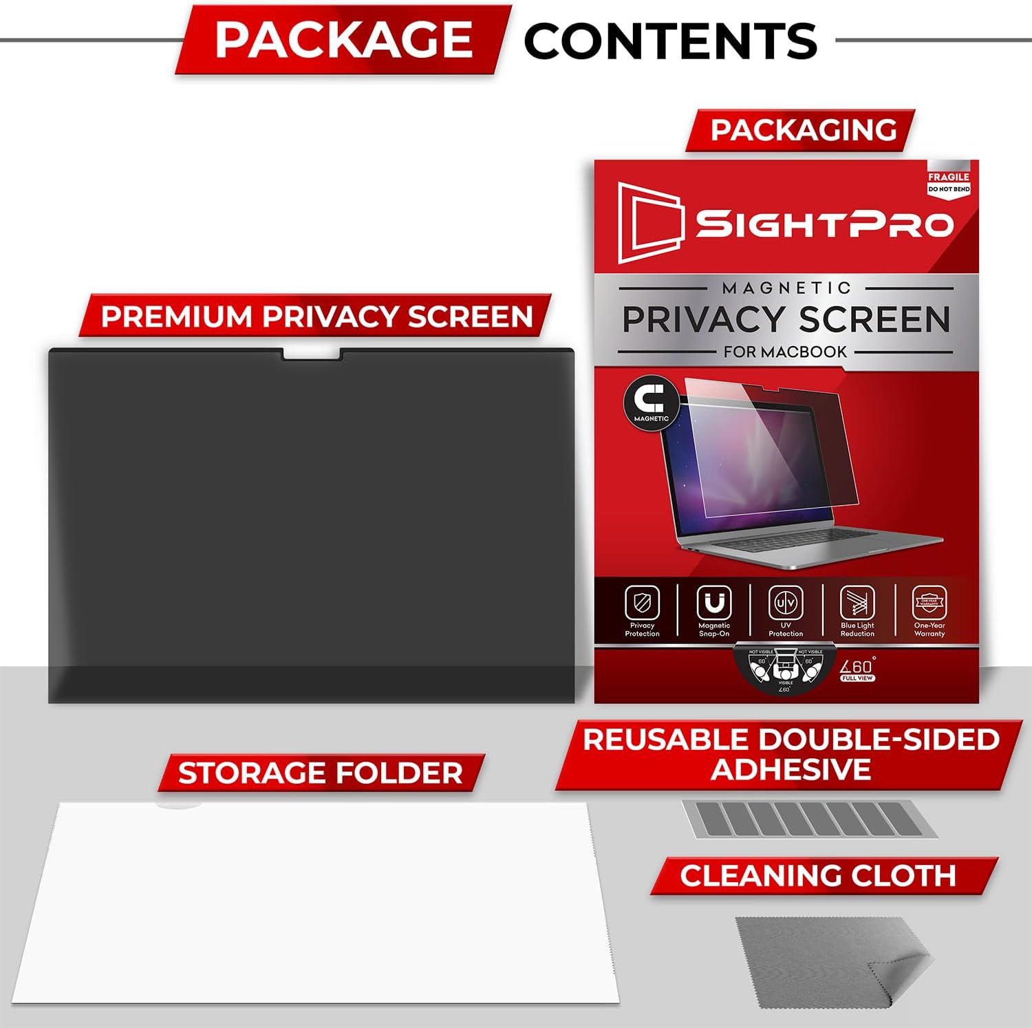 Detalle de SightPro SP-PSM15MA23 Magnetic Privacy Screen for 15.3-Inch MacBook Air