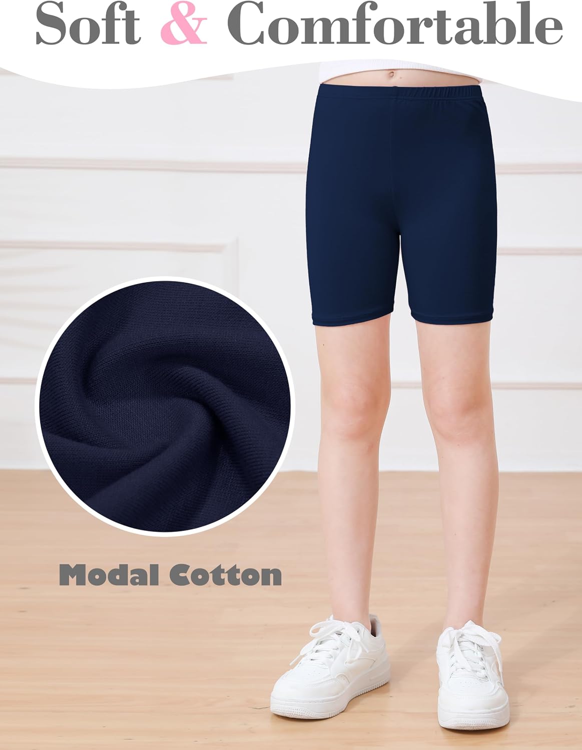Detalle 1 de Girls cartwheel shorts 8 pack, modal cotton