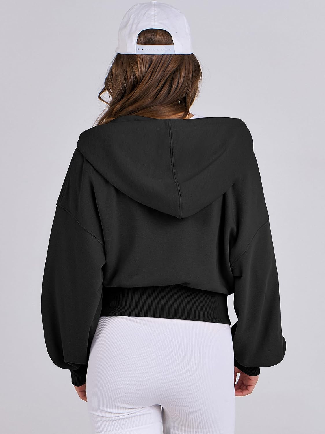 Thumbnail 4 de ANRABESS Cropped Zip-Up Hoodie for Women