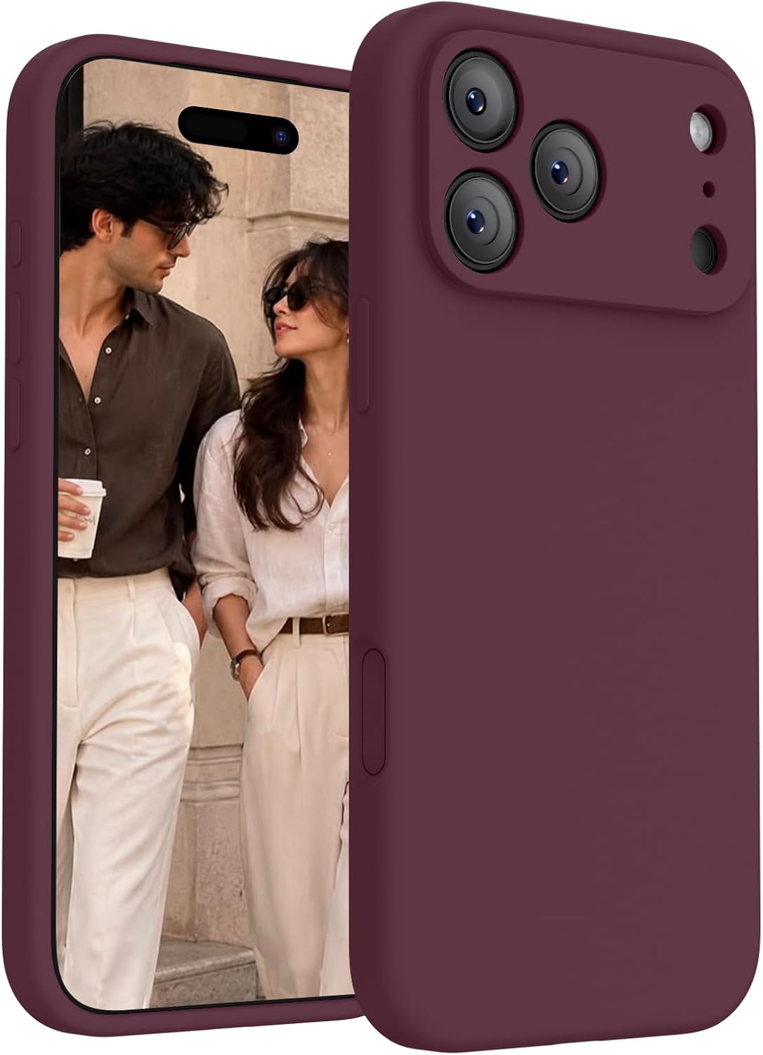 Detalle de FireNova iPhone 18 Pro Max Case, Plum Silicone, MagSafe and Camera Cover