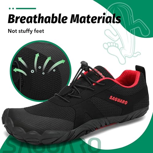 Thumbnail 2 de SAGUARO Barefoot minimalistas para training y trail running (Negro Hollín) – Zapatillas ultraligeras con puntera ancha, 38 EU