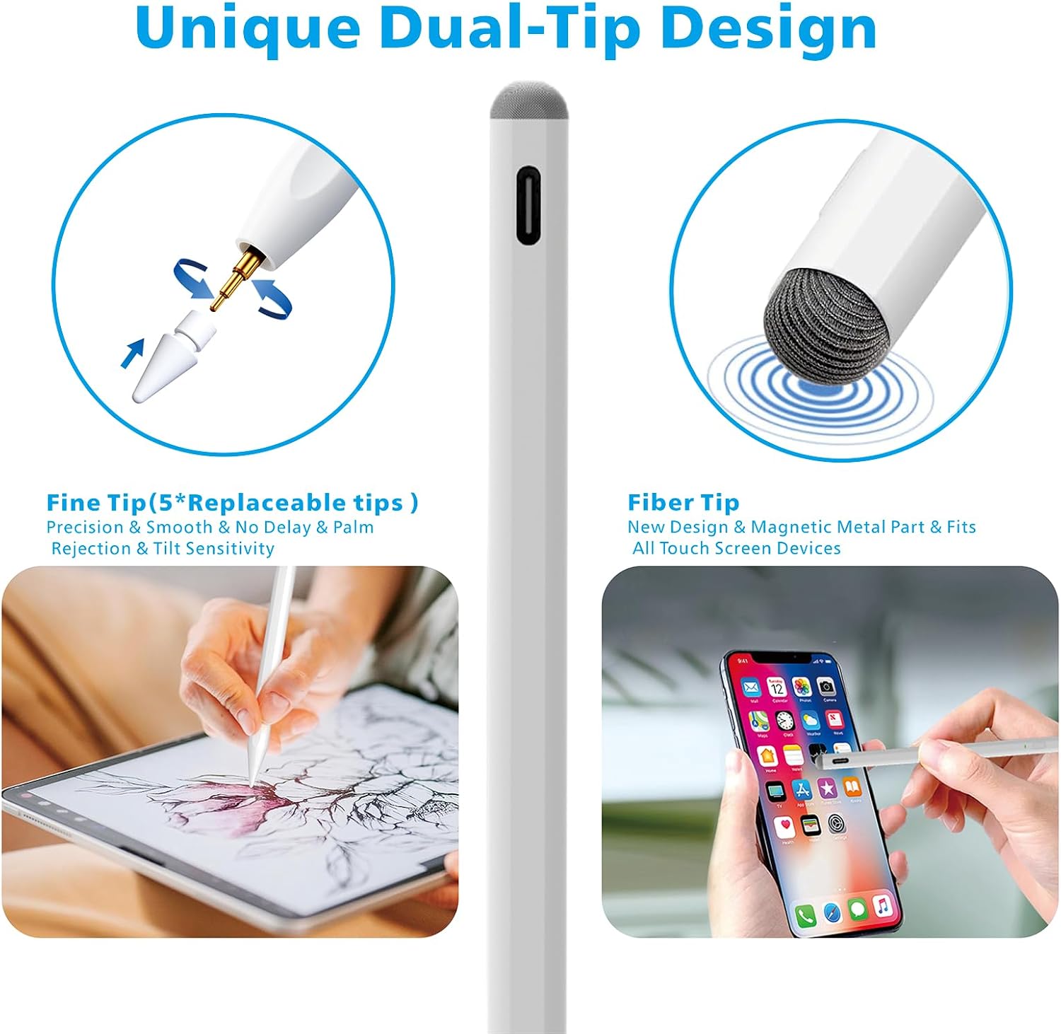 Thumbnail 2 de Stylus Pen for iPad Pro 11 with Tilt Sensitivity