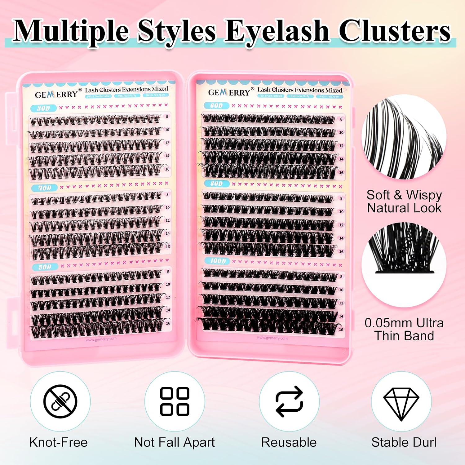 Detalle 2 de GEMERRY Lash Cluster Kit 8–16mm