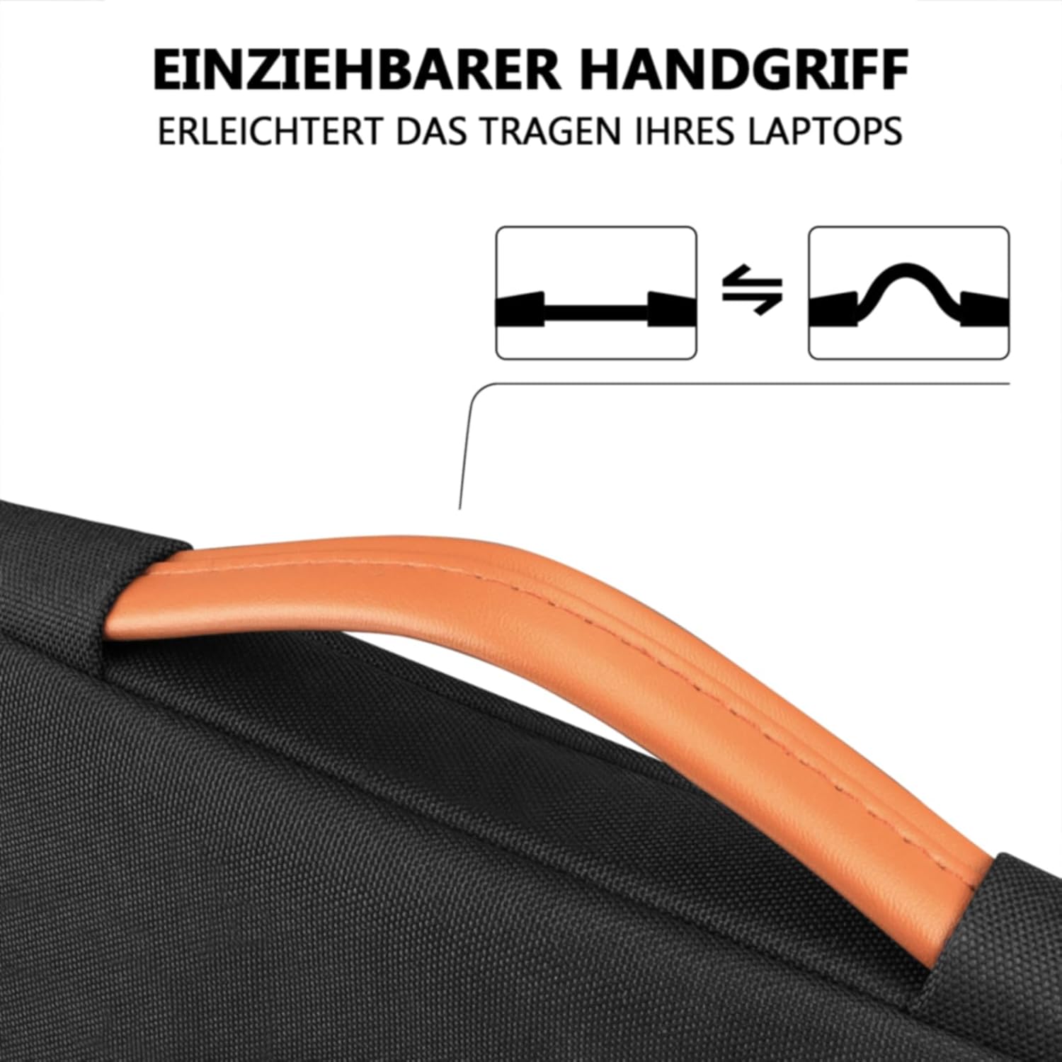 Detalle 2 de TECOOL Laptop-Tasche 14 Zoll mit Tragegriff – Schutzhülle für 14" Notebook & 15" Surface Laptop, schwarz