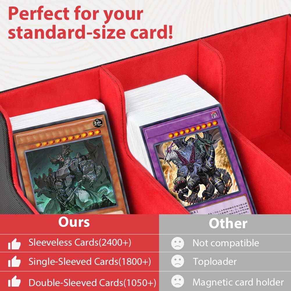 Detalle 2 de Aolso Deck Box – Grand rangement pour cartes à collectionner (1800+) en cuir synthétique, avec séparateurs et fermeture magnétique