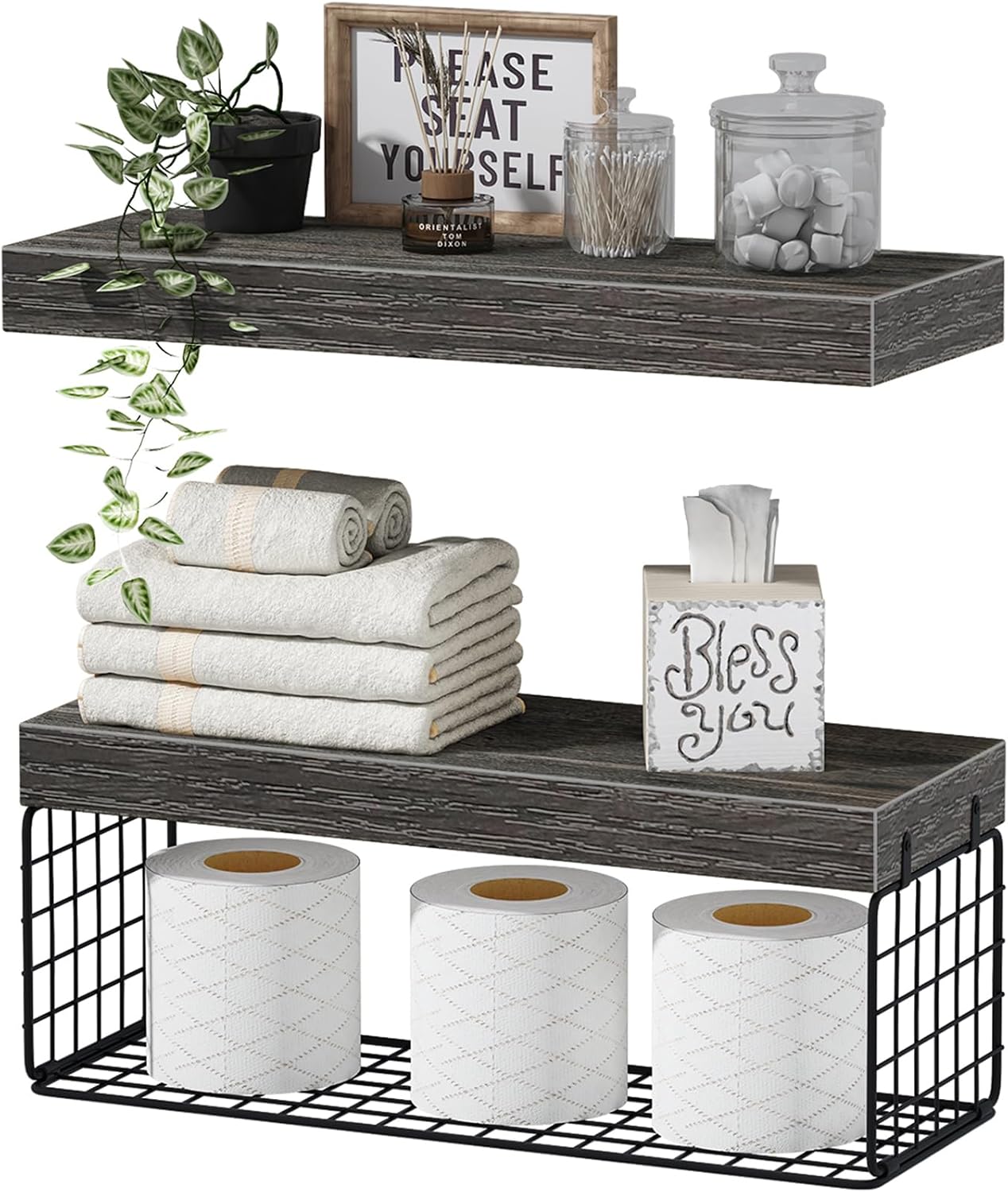 Detalle de QEEIG Bathroom Shelves, 15.7-inch