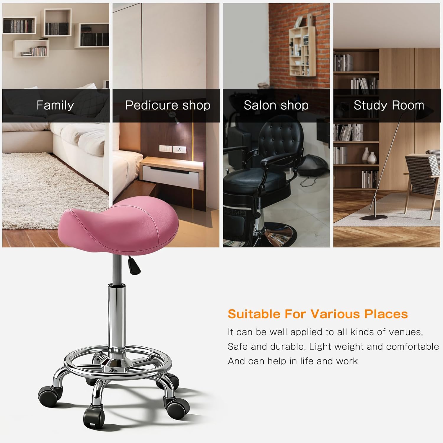 Detalle 2 de Timbertouch Saddle Stool, PU Leather
