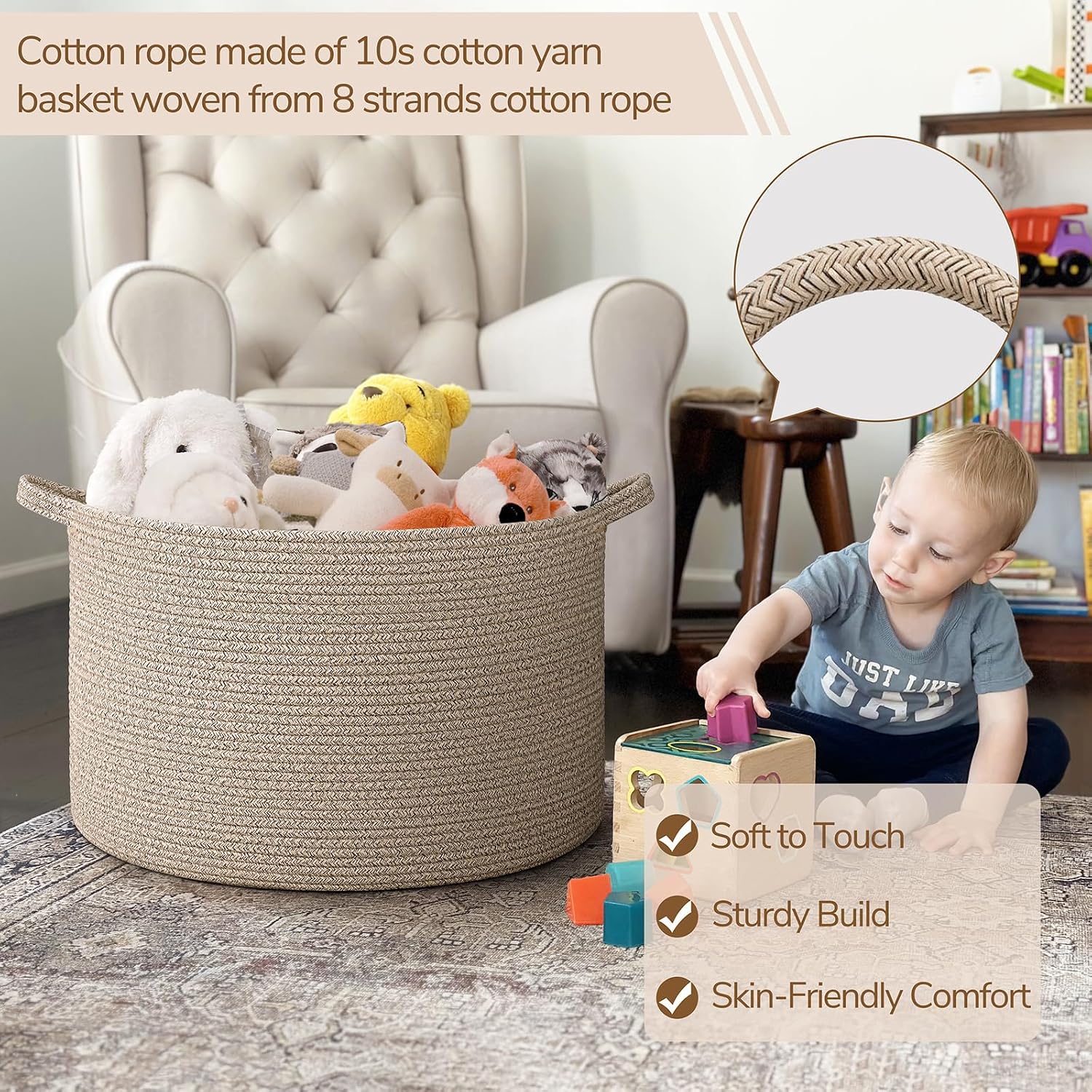 Thumbnail 2 de INDRESSME Woven Storage Basket 65L