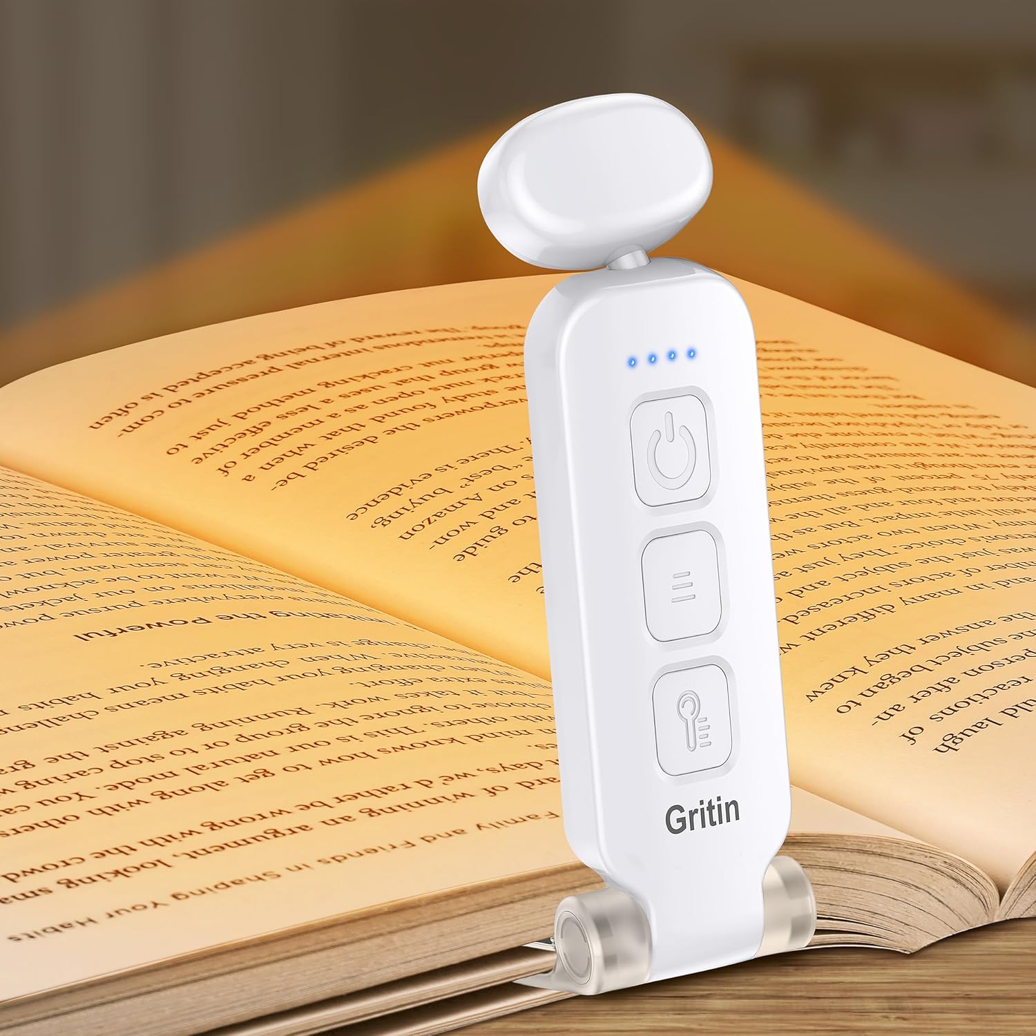 Detalle de Gritin USB-C-leeslamp met klem, 7 leds en 3 lichtkleuren