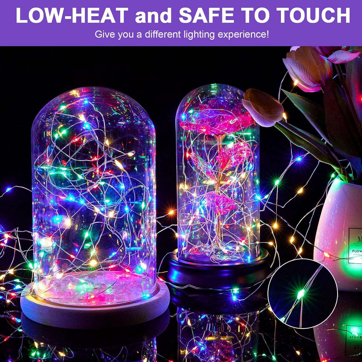 Detalle de Vacoulery 12M 120 LED Lichterkette Batteriebetriebene 🎇
