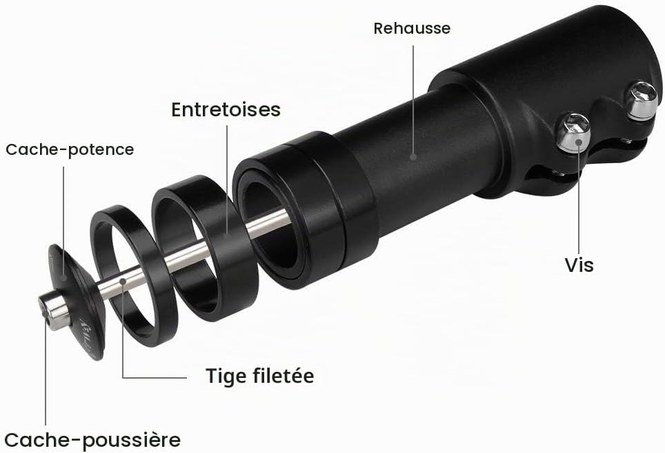 Detalle 2 de LERWAY Fiets Stuurpen Riser voor 28,6 mm, verstelbaar tot 85 mm