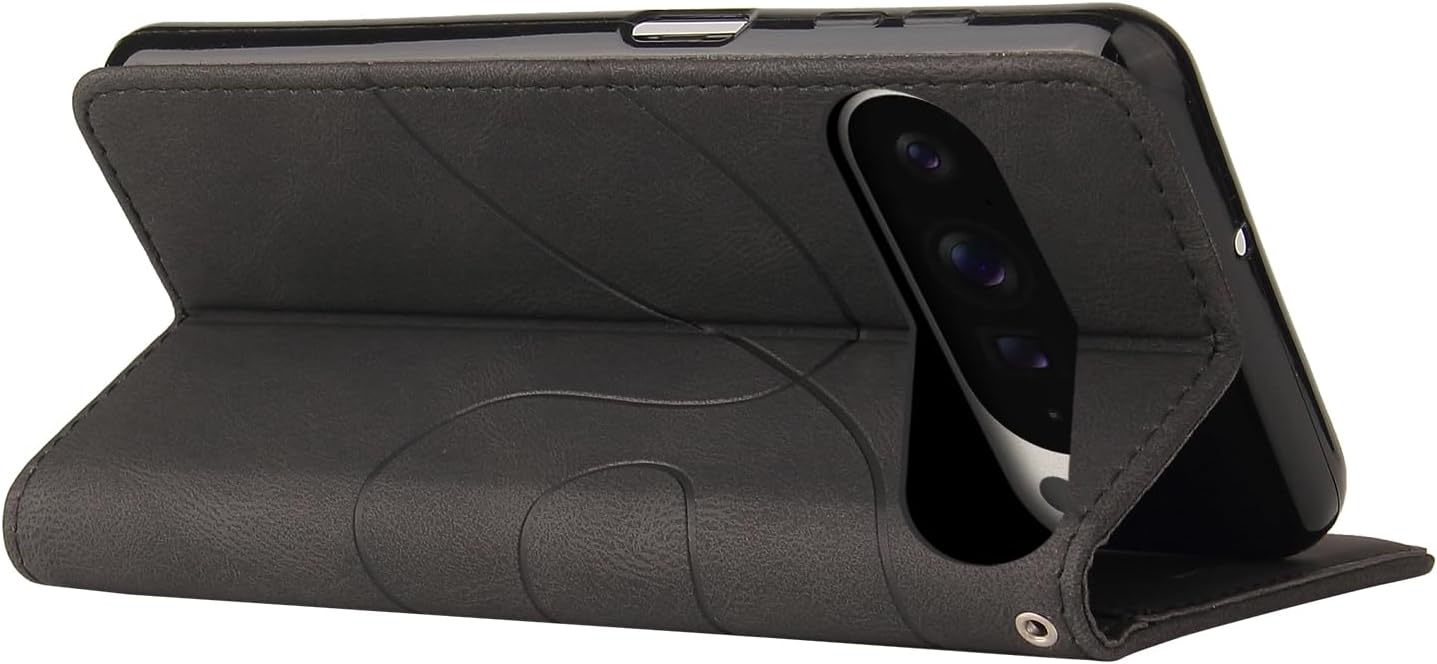 Detalle 2 de CXTCASE Handyhülle für Google Pixel 10 Pro XL – Klapphülle mit Kartenfächern und Kickstand, Schwarz