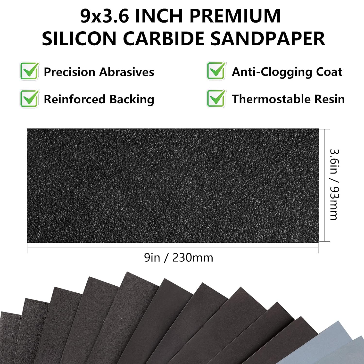 Detalle 2 de Shineboc 23CMSZ-CoarseMix Sandpaper, 21-Sheet Wet/Dry Assortment
