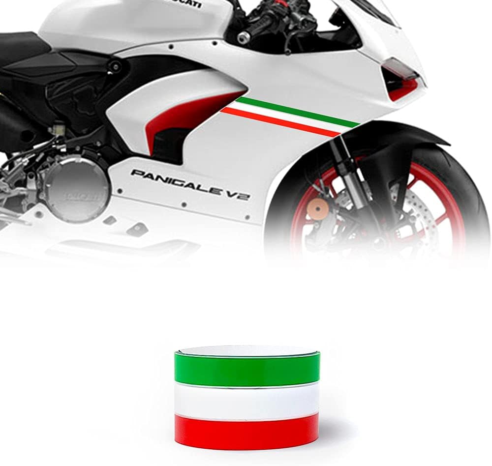 Detalle 2 de 4R Quattroerre.it 10640 Strisce Adesive Tricolore Racing Stripe per Moto, 3.5 cm x 2 m