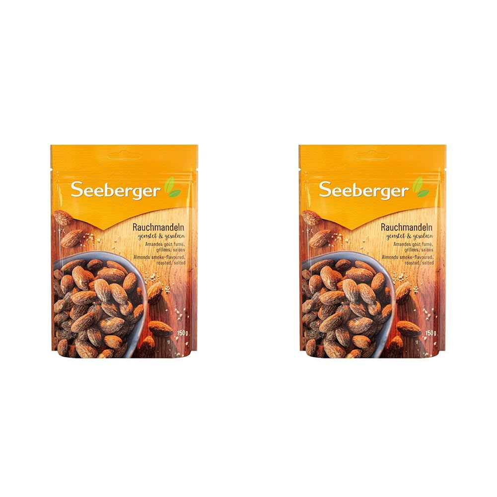 Thumbnail 4 de Seeberger Rauchmandeln geröstet & gesalzen im 5er Pack (5 x 150 g) – veganer Snack mit würzigem Raucharoma