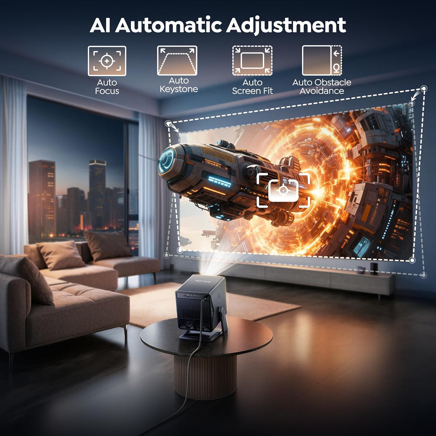 Thumbnail 6 de Smart Projector 4K with VIDAA Live TV: Short-Throw, 36W Dolby Audio, WiFi6 & Voice Control