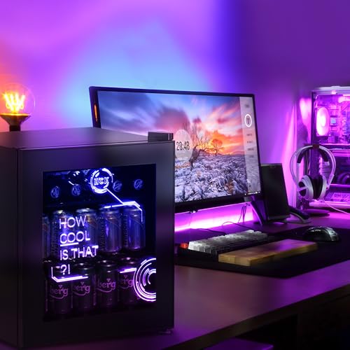 Thumbnail 6 de HCK Mini Frigo Cyberpunk 48L — Réfrigérateur pour boissons silencieux, éclairage néon et porte verres