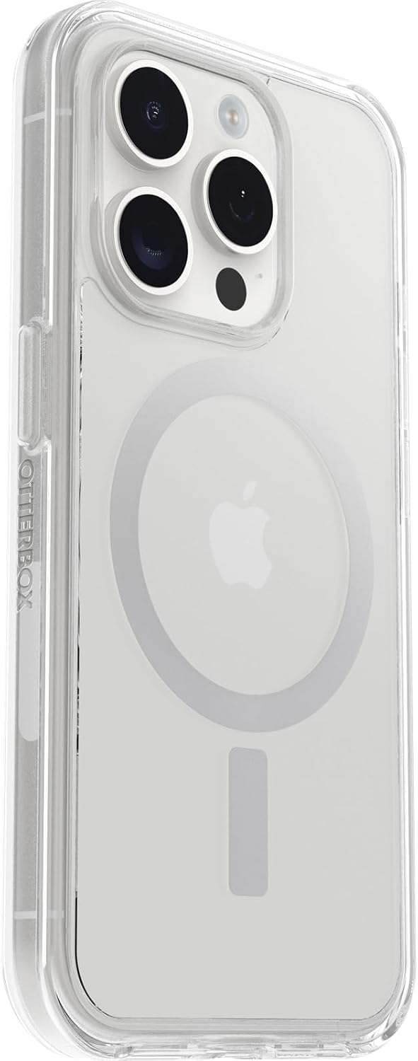 Detalle de OtterBox Symmetry Clear MagSafe pour iPhone 15 Pro — Transparent, ultra-fin et antichoc