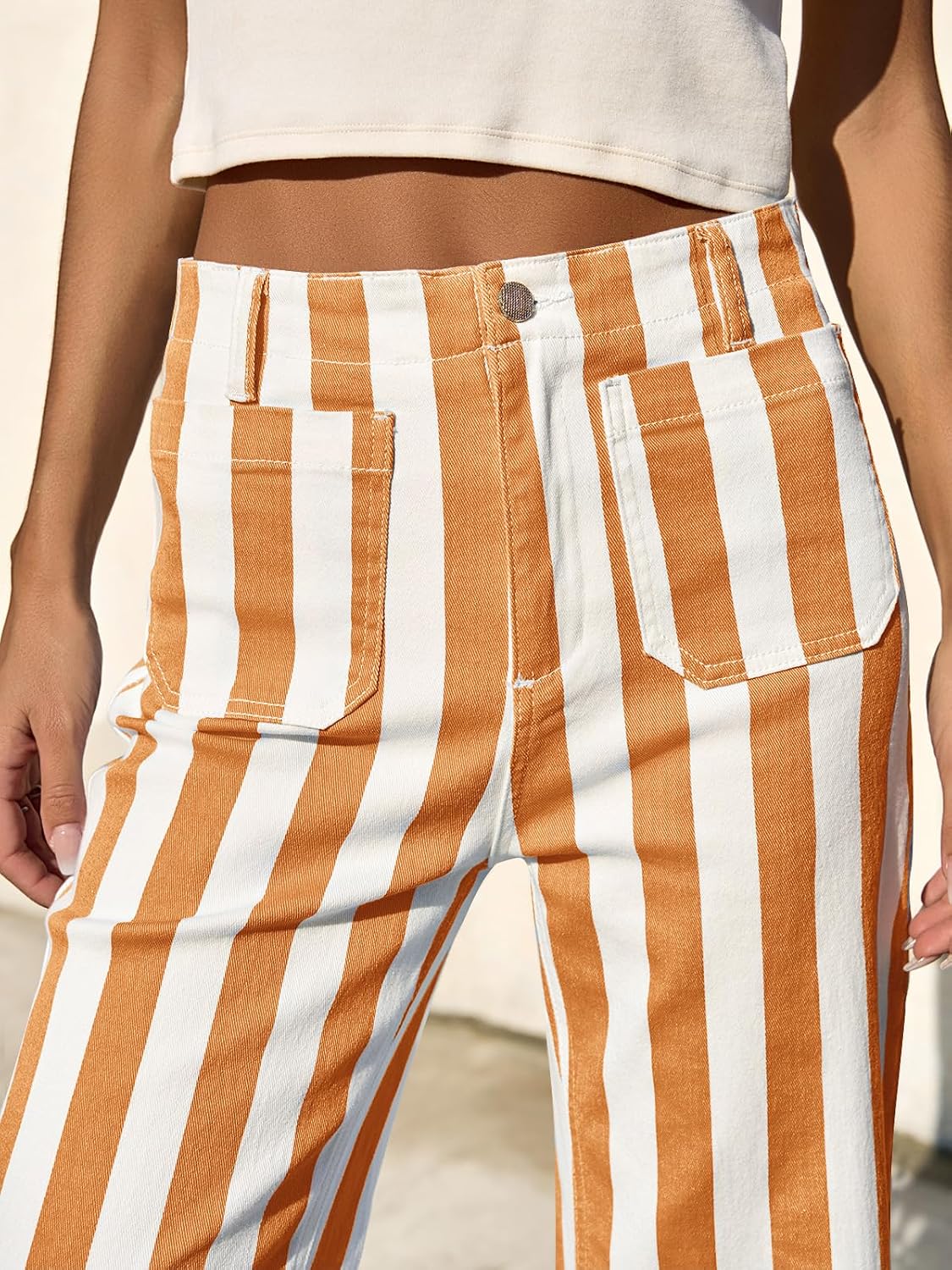 Detalle 1 de Tankaneo Women's Cropped Wide-Leg Jeans