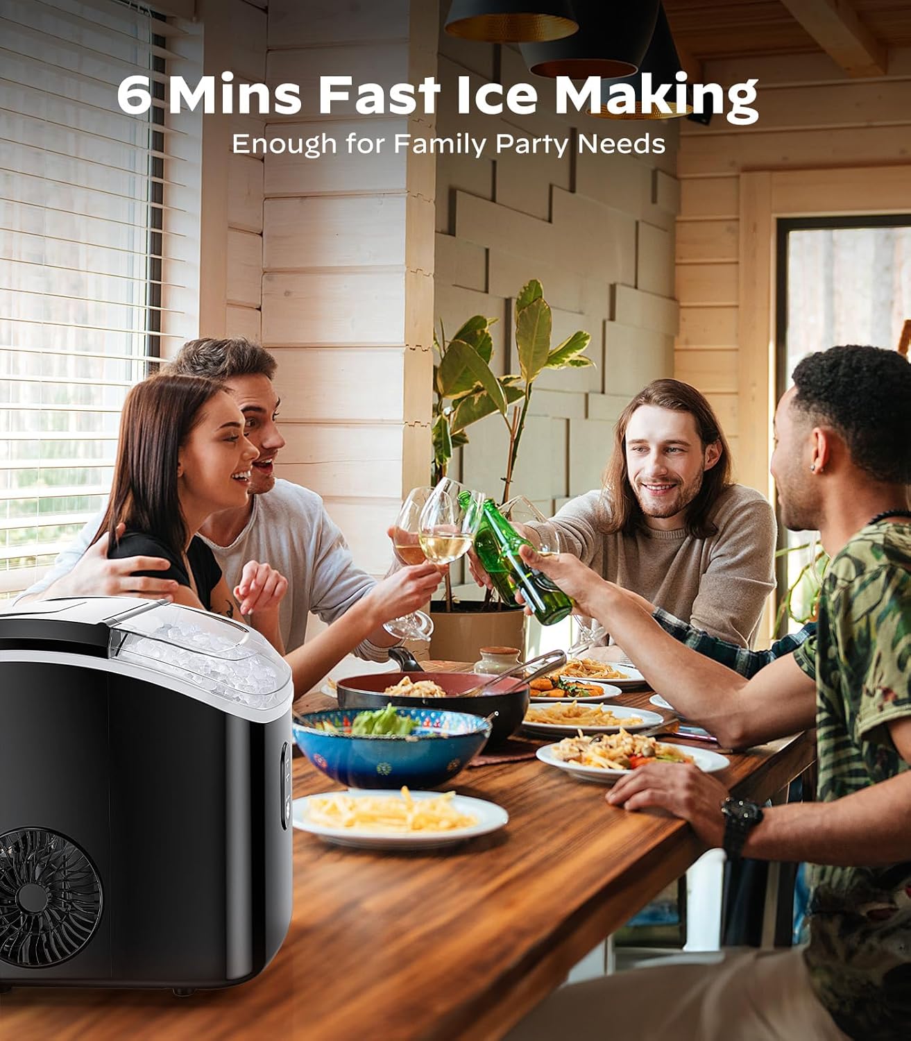 Detalle de Silonn Nugget Ice Maker Countertop: Fast, Chewable Ice for Home and Office