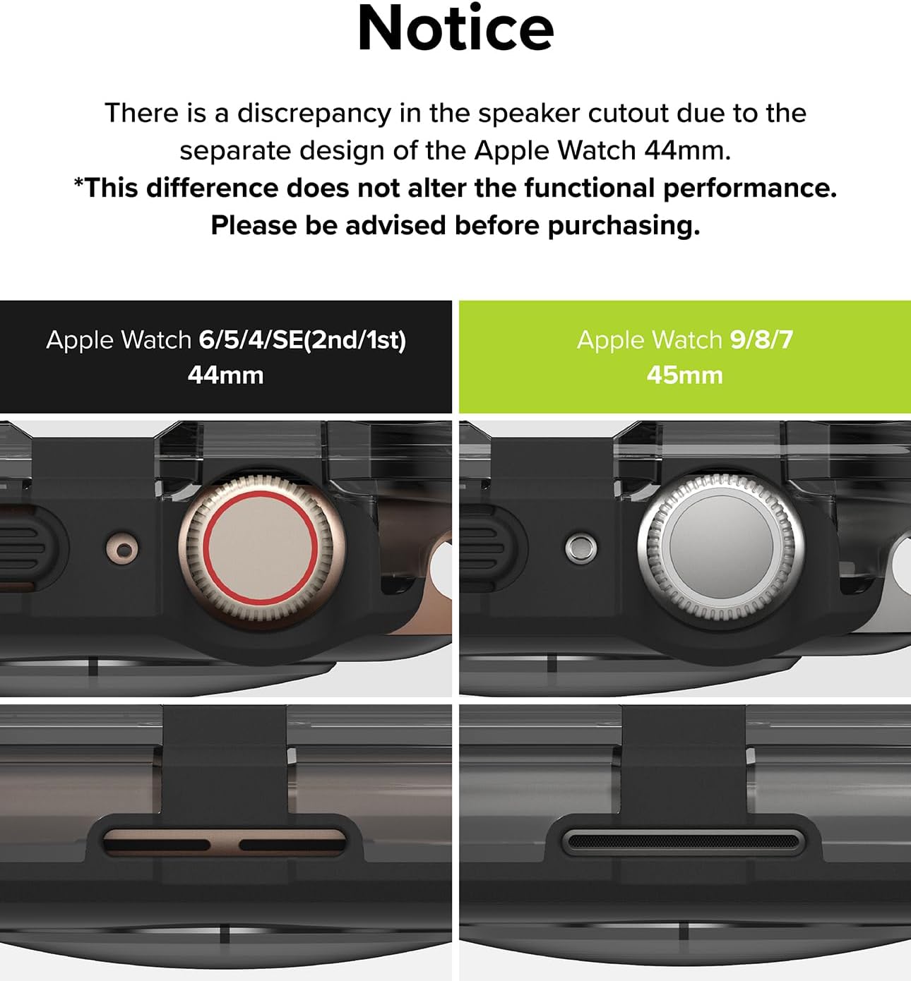 Detalle 2 de Ringke Fusion Bumper for Apple Watch Series 9/8/7, 44/45mm - Double-Layer Rugged Protective Frame (Black)