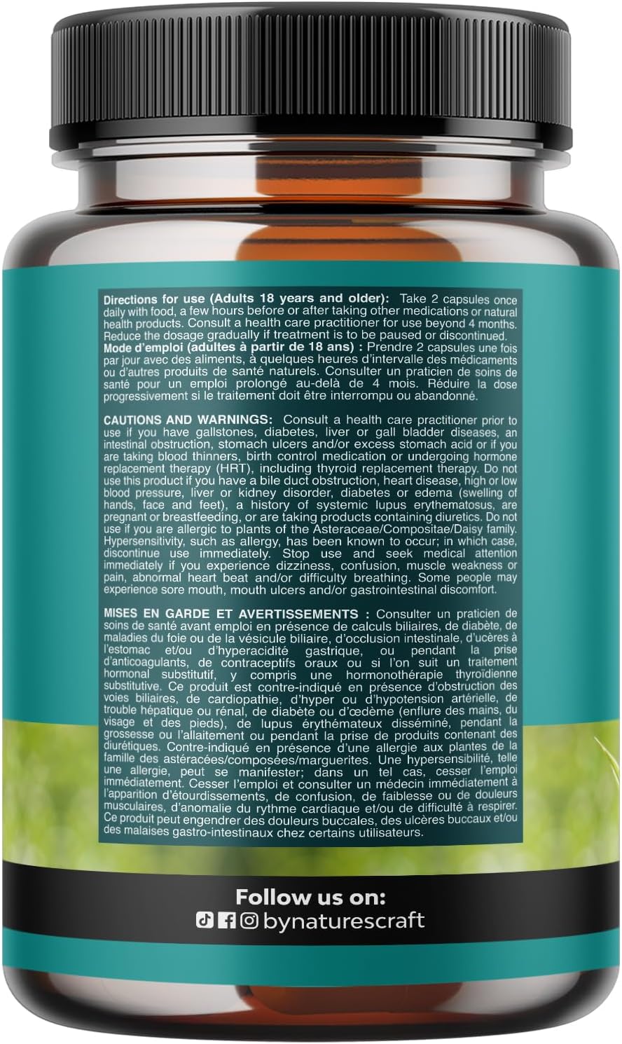 Detalle 2 de Natures Craft Milk Thistle Supplement, 90 Capsules for Herbal Liver Support