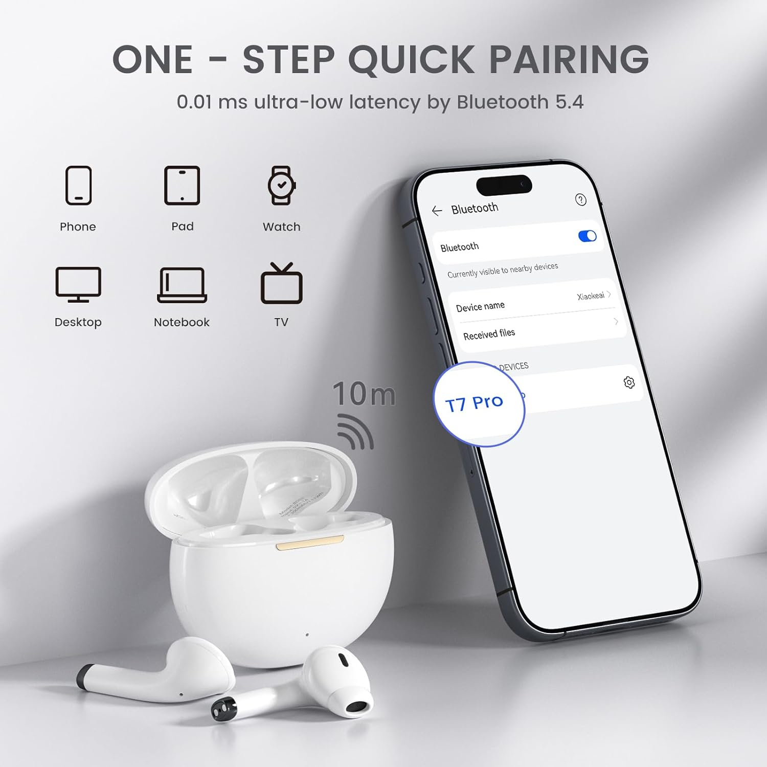 Thumbnail 6 de yobola True Bluetooth 5.4 In-Ear Kopfhörer mit IPX7 für Samsung Galaxy, iPhone & Xiaomi – kabellos