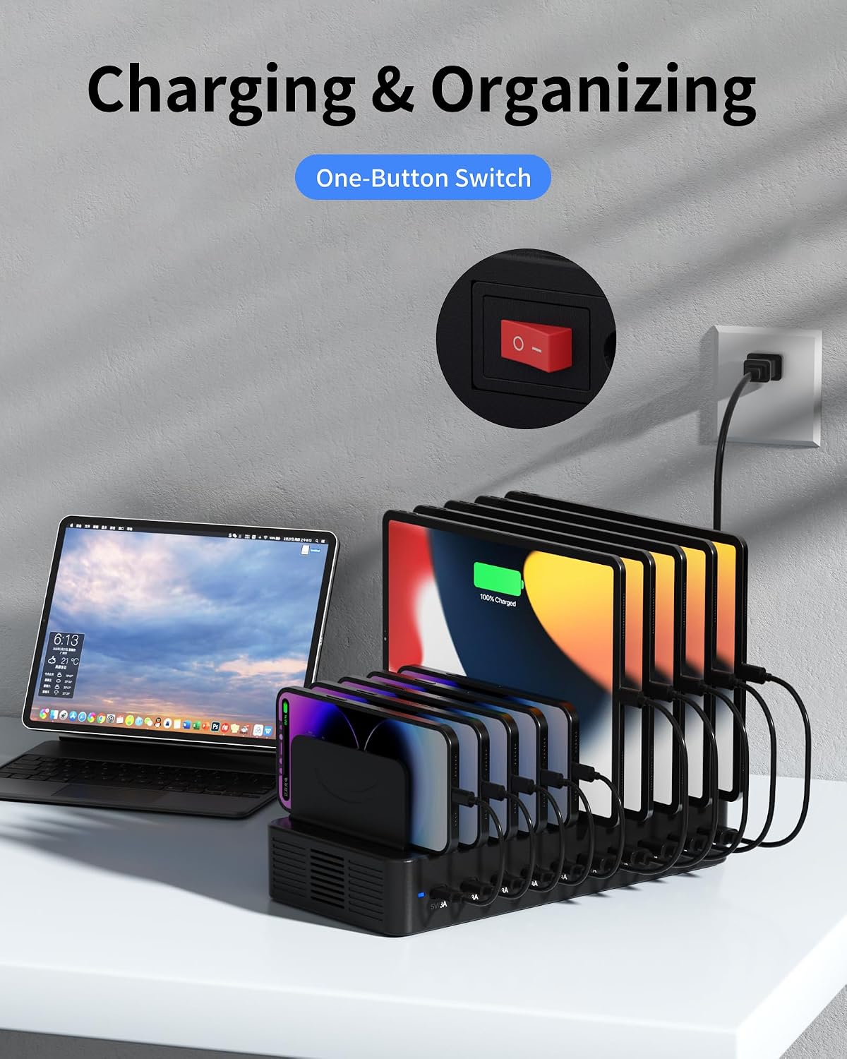 Thumbnail 6 de 100W 10-Port USB Charging Station