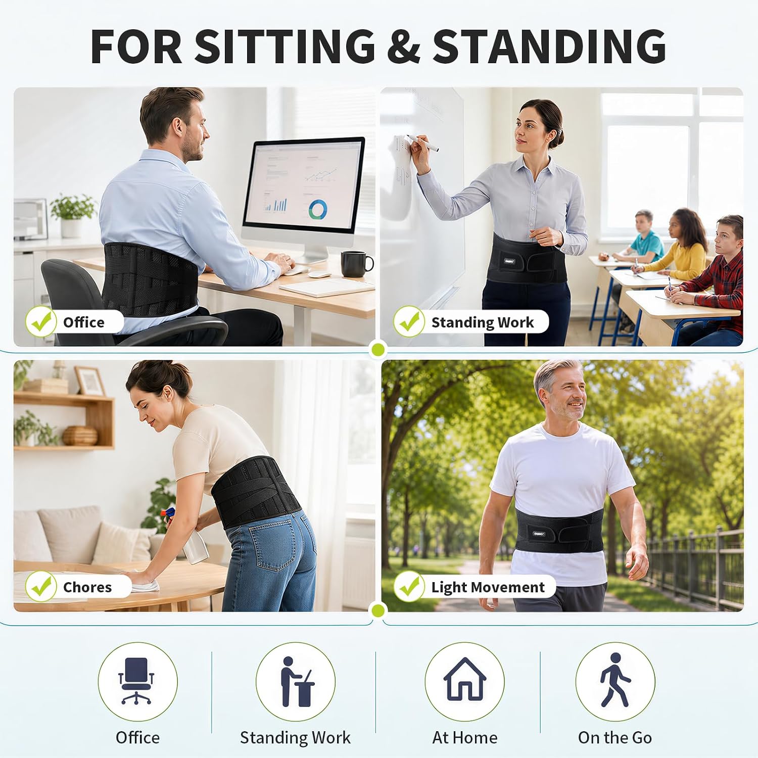 Thumbnail 6 de CAMBIVO BS10 9-Stay Lumbar Support Belt with Adjustable Compression