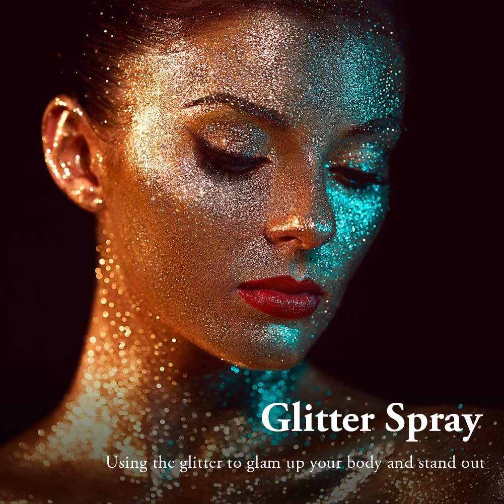 Thumbnail 6 de AOOWU Glitzer Spray (Silber) – Glitterspray für Face & Body für Party, Rave und Bühne