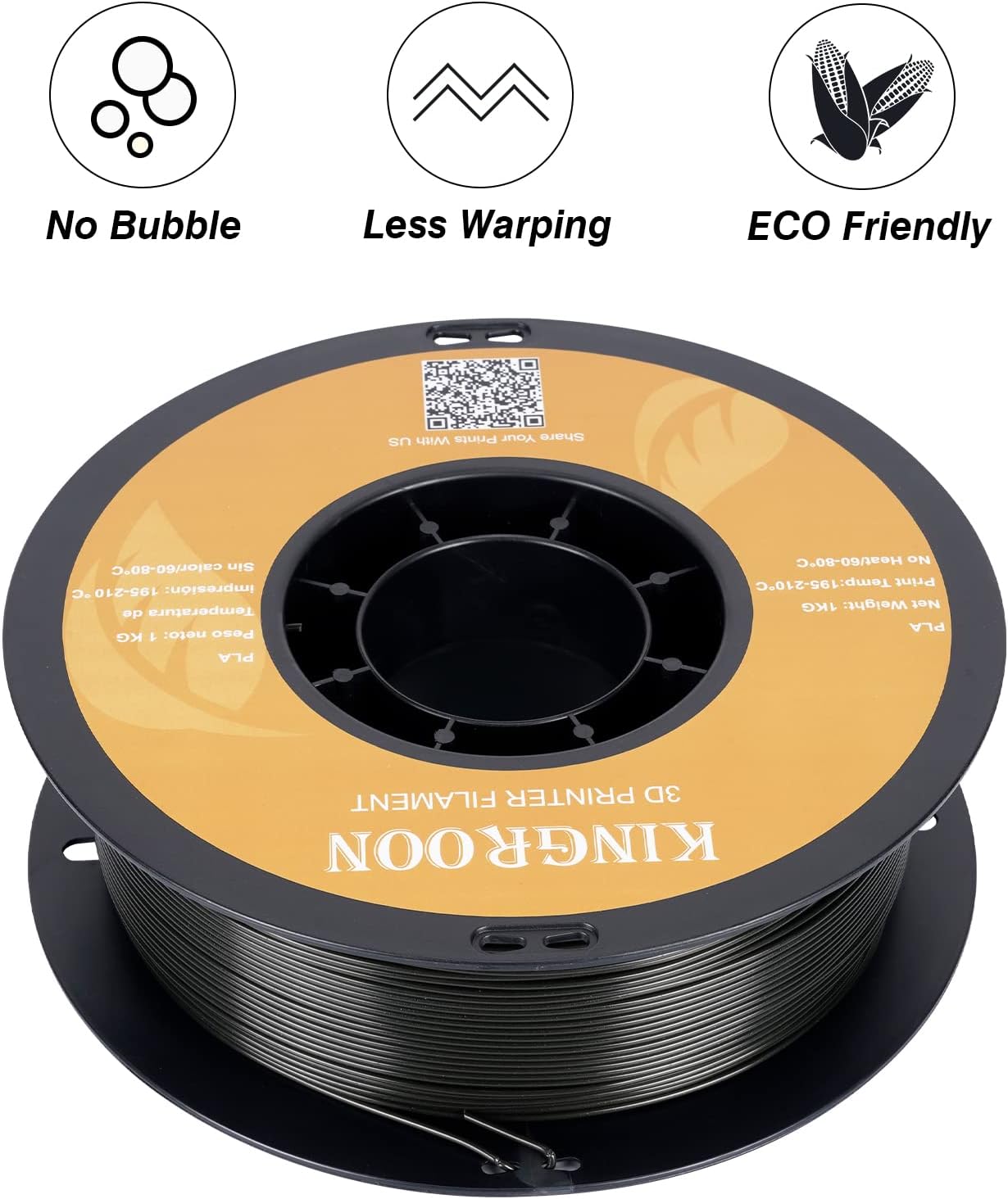 Detalle de Kingroon PLA Filament Bundle 1.75mm (10KG) – Multicolour PLA for 3D Printers