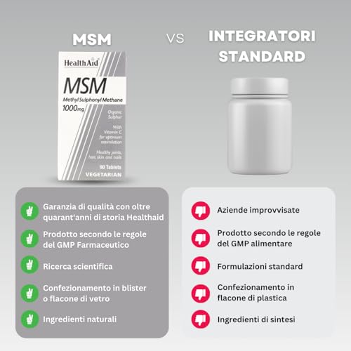 Thumbnail 5 de HealthAid MSM 1000mg 90 Compresse: supporto articolare e benessere muscolare