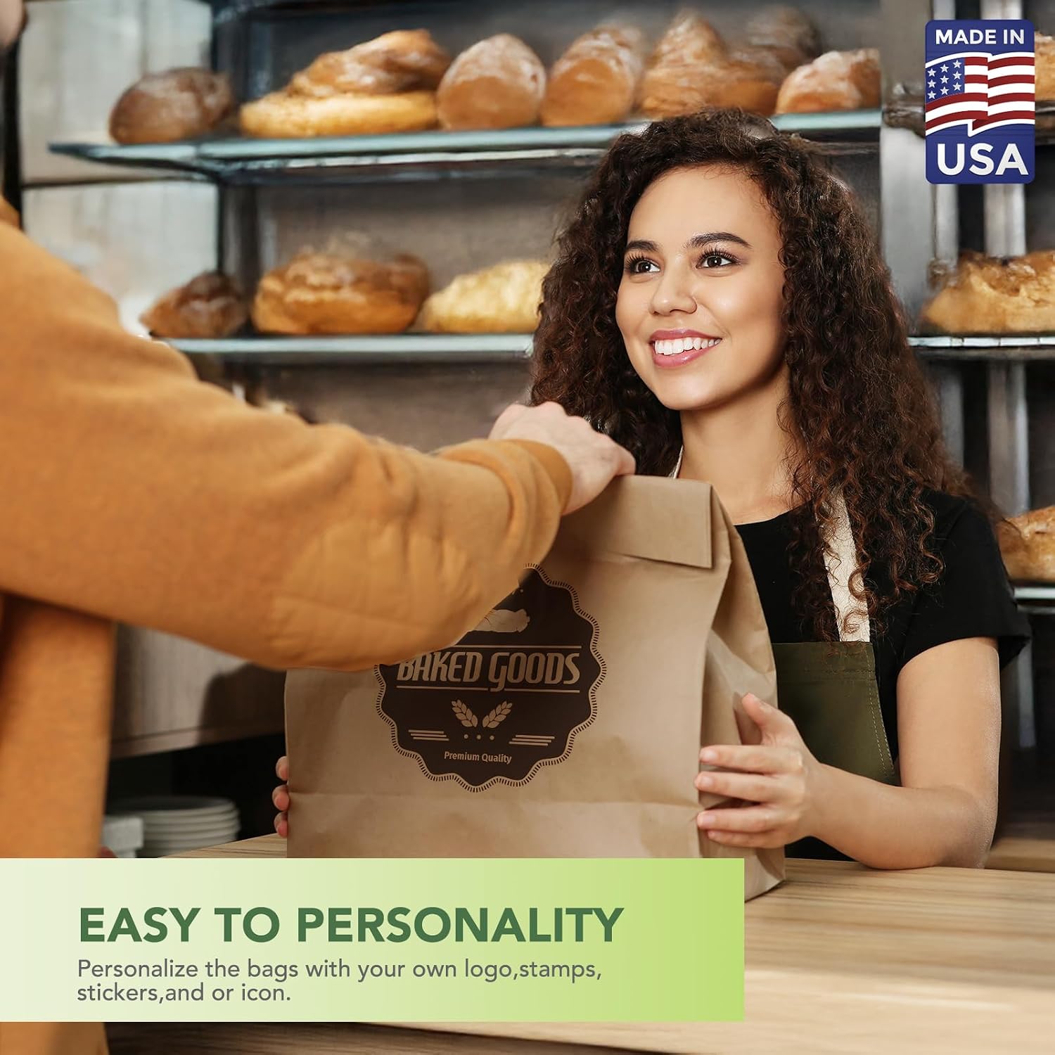Thumbnail 6 de Mesha 100Pcs Heavy Duty Kraft Paper Grocery Bags (60 lb) 12 x 7 x 17 Inches, Bulk Takeout & Retail Sacks
