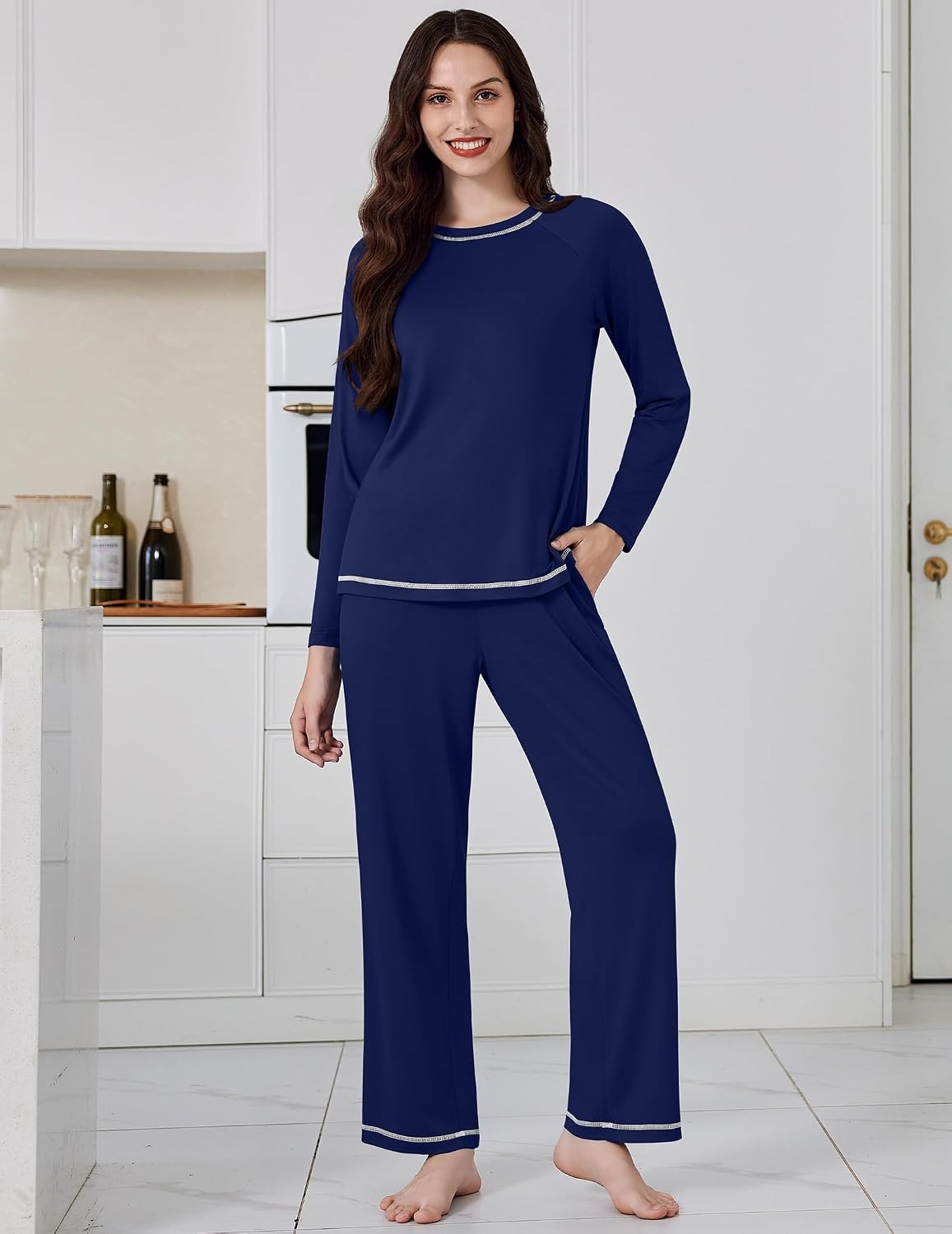 Detalle de Ekouaer Women's Pajama Set 95% Polyester