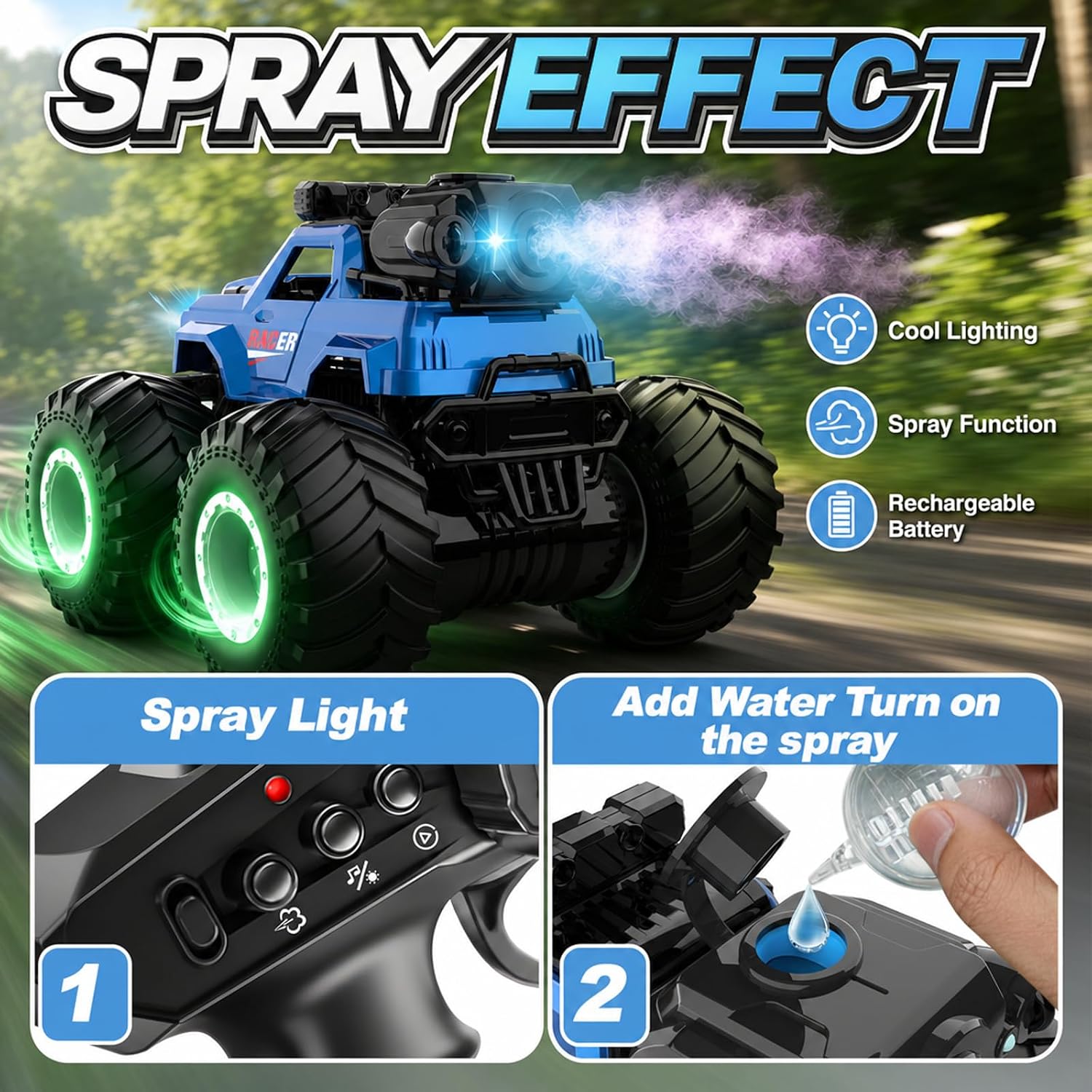 Thumbnail 4 de GYMSTR 1:20 Remote Control Car for Kids – 4WD Off-Road Truck with Light, Music and Mist