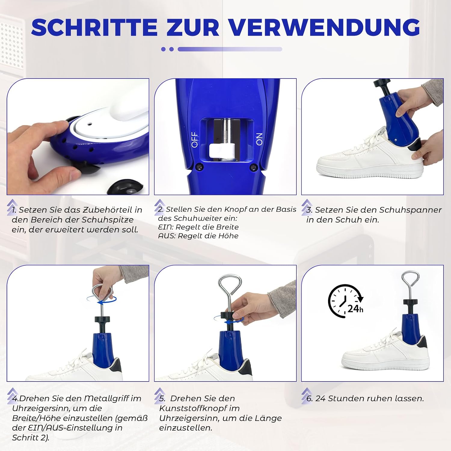 Thumbnail 4 de MoeQuliee Schuhspanner Herren Damen – 3-Wege verstellbarer Schuhdehner für Länge, Breite & Höhe