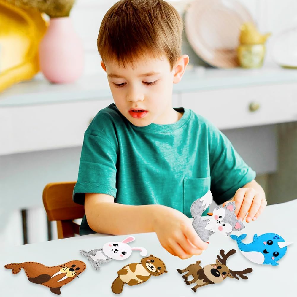Thumbnail 6 de Vicloon Kit da Cucito in Feltro 12 Pcs per Bambini – Set Creativo per Principianti (Polari)