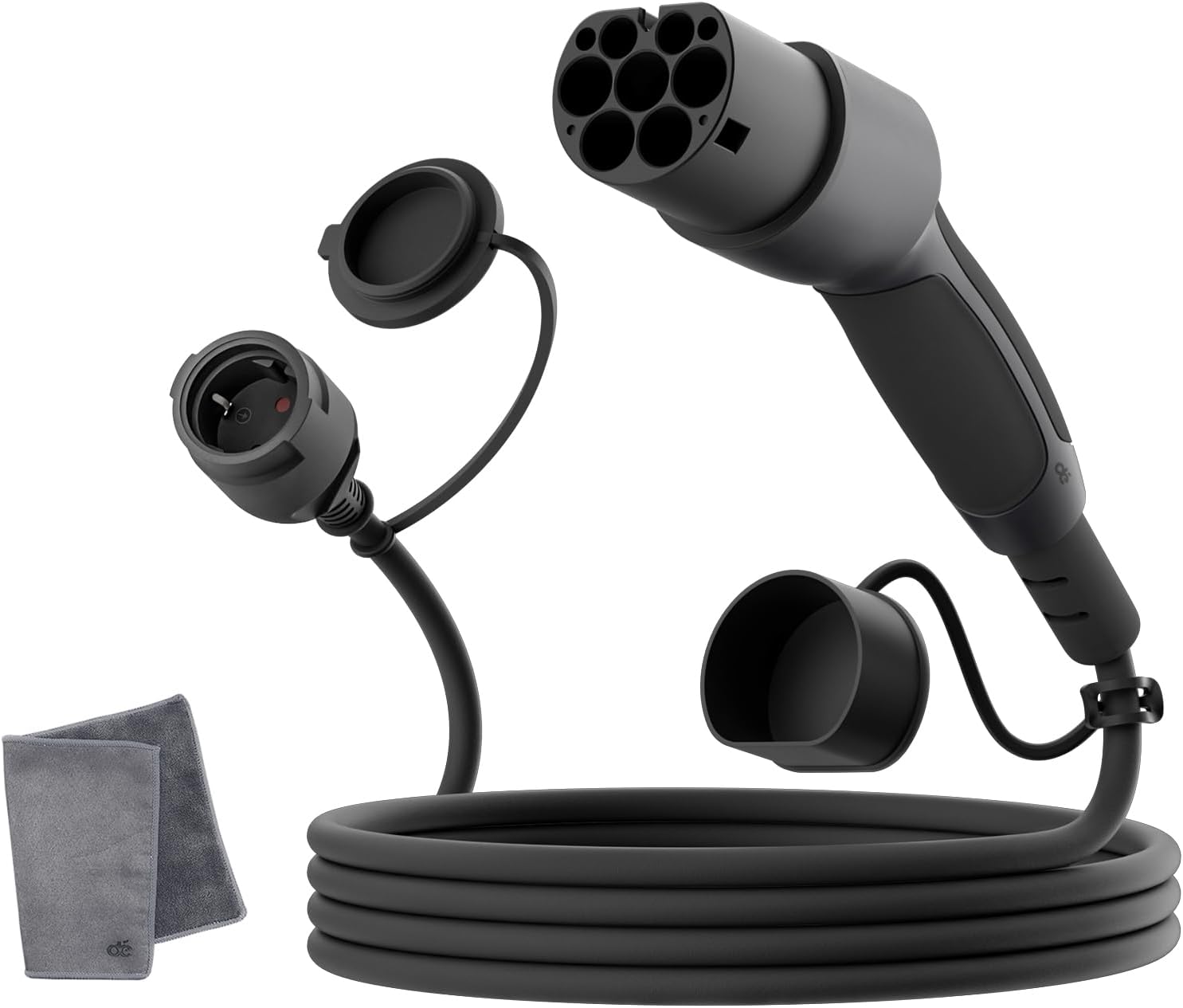 Detalle de Typ-2 auf Schuko Adapter – 16 A, 3 m, IP55, kompatibel mit E-Fahrzeugen und E-Scooter