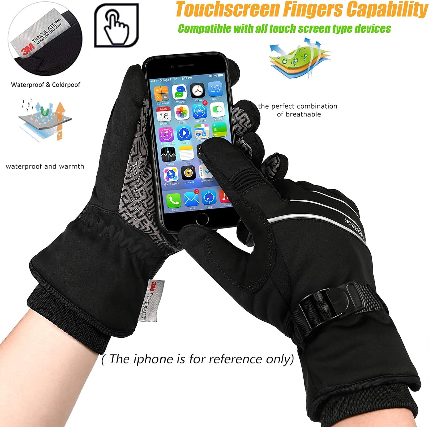 Thumbnail 3 de BIKINGMOREOK Winterhandschuhe 3M Thinsulate, wasserdicht, −30°C