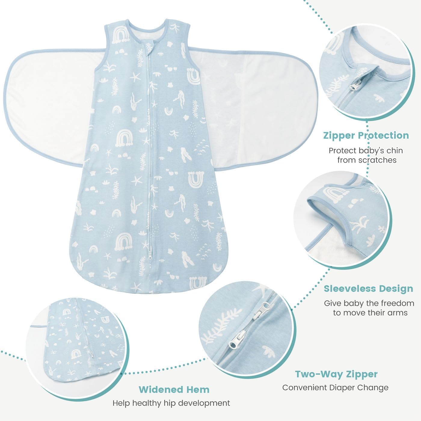 Thumbnail 2 de LILBESTIE Baby Sleeping Swaddle Bag 1.0 Tog (3-in-1 Adjustable) for Newborns 0–12 Months