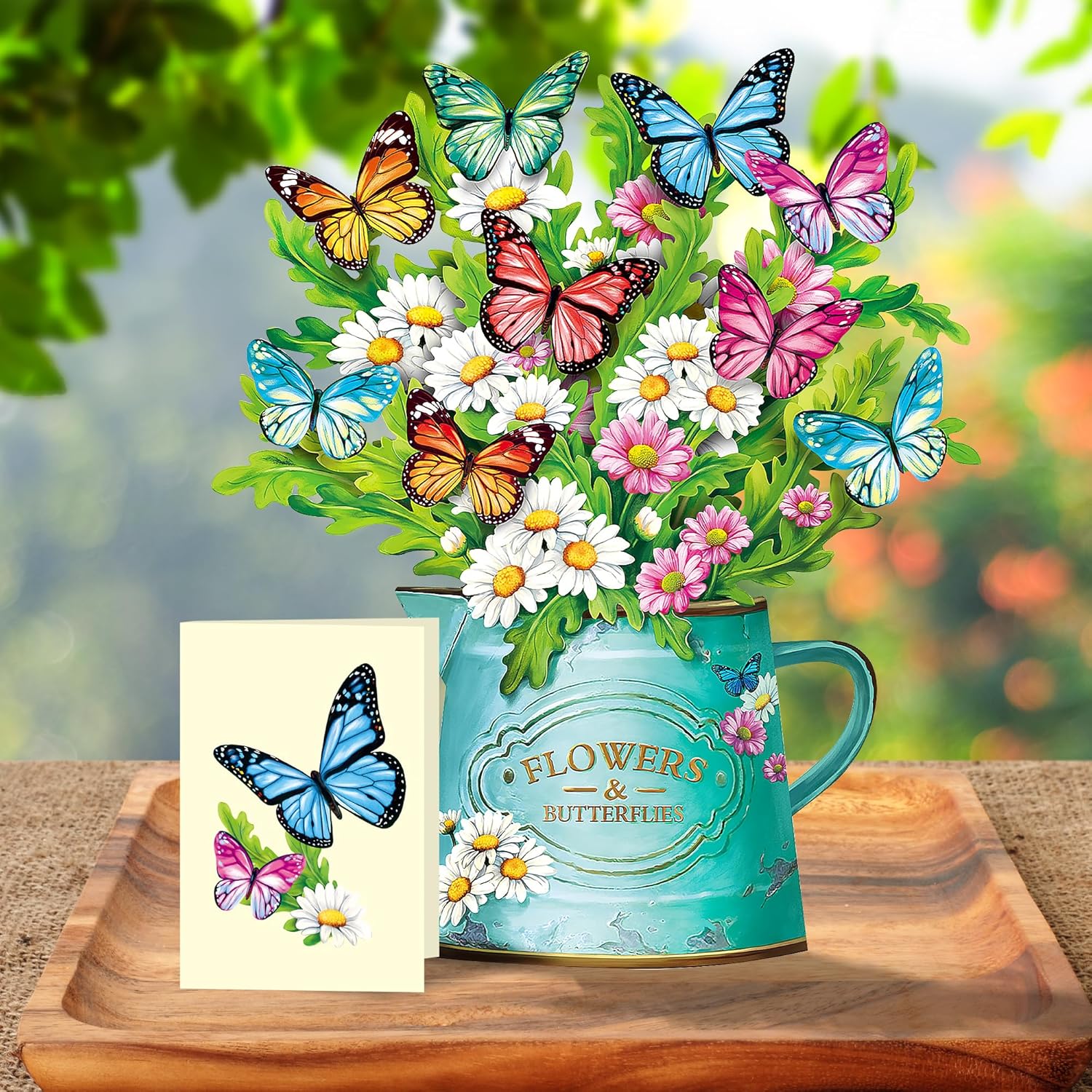 Thumbnail 1 de Airpark 3D Pop Up Flowers Card – Mother's Day Gift with Daisies & Butterflies (12" Tall)