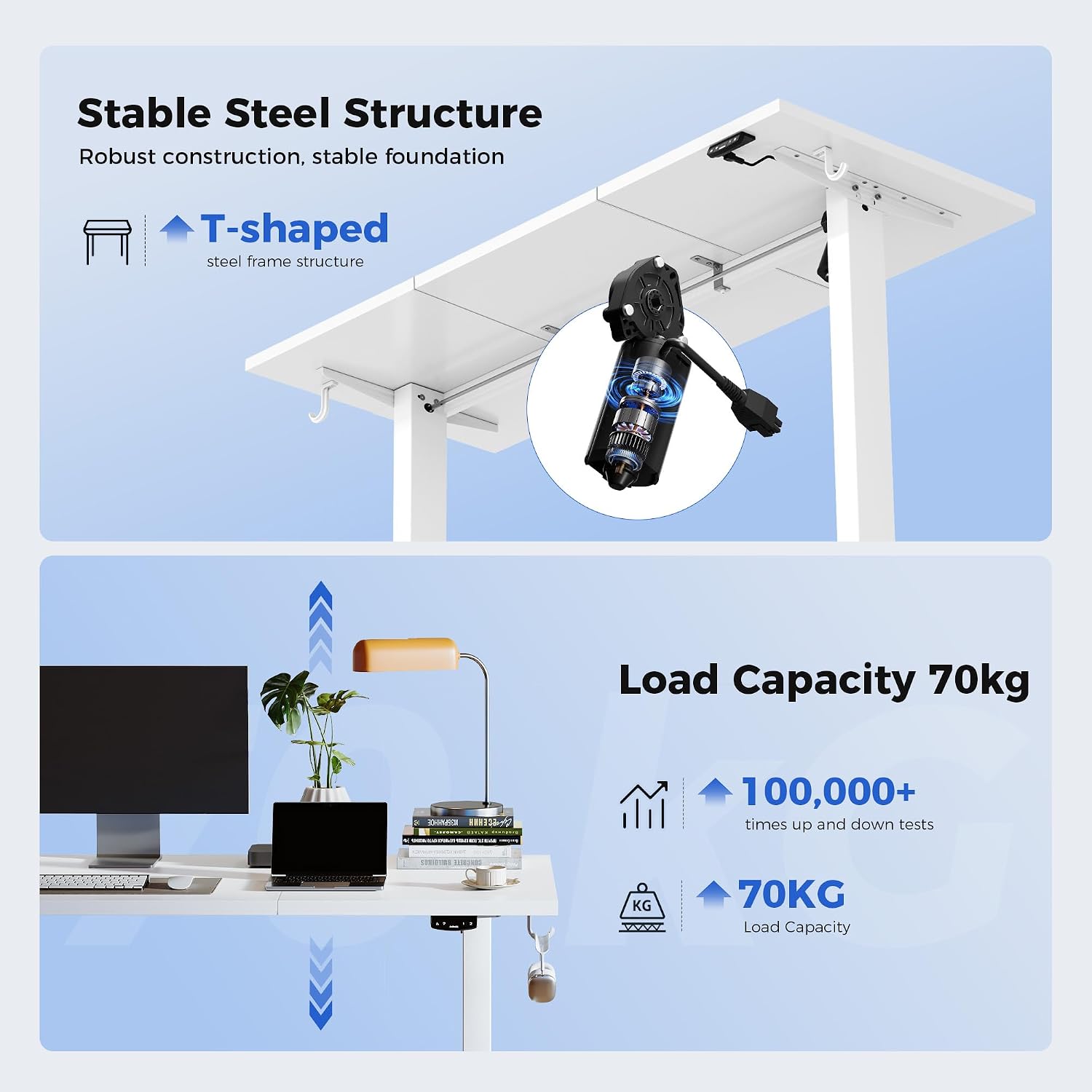 Thumbnail 3 de Agilestic Electric Standing Desk with 2 Memory Buttons (120x60cm)