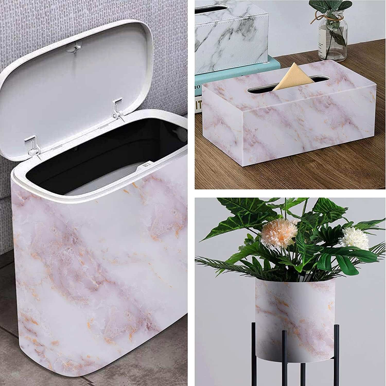 Thumbnail 2 de Mármol Blanco Vinilo Adhesivo para Muebles 30x300cm 🏡