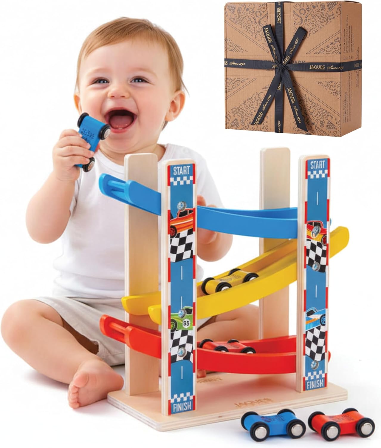 Jaques of London Wooden Car Ramp Toy 1+ 2 Year Olds