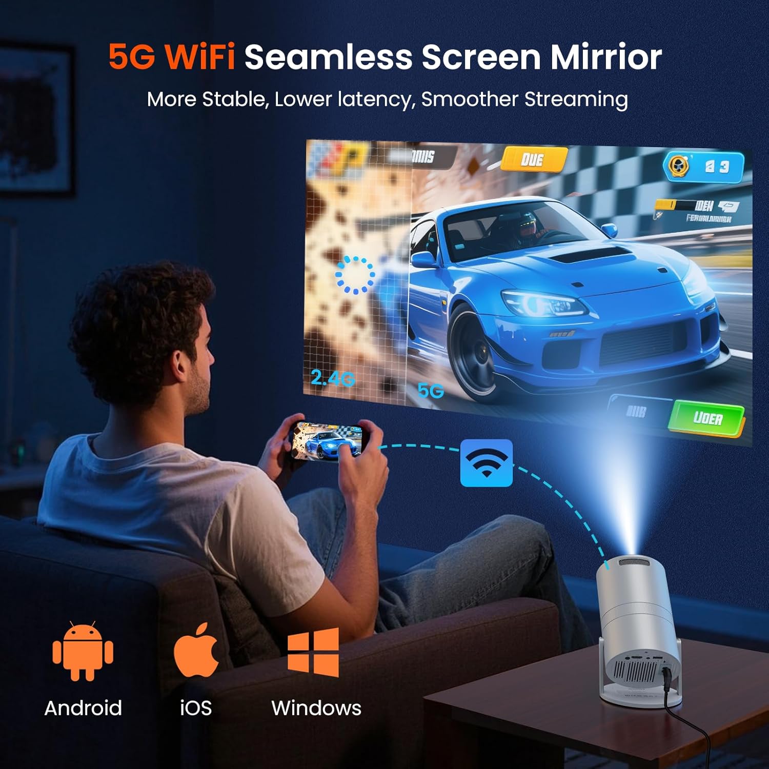 Detalle 2 de WISHOLY Mini Projector 1080P 📽