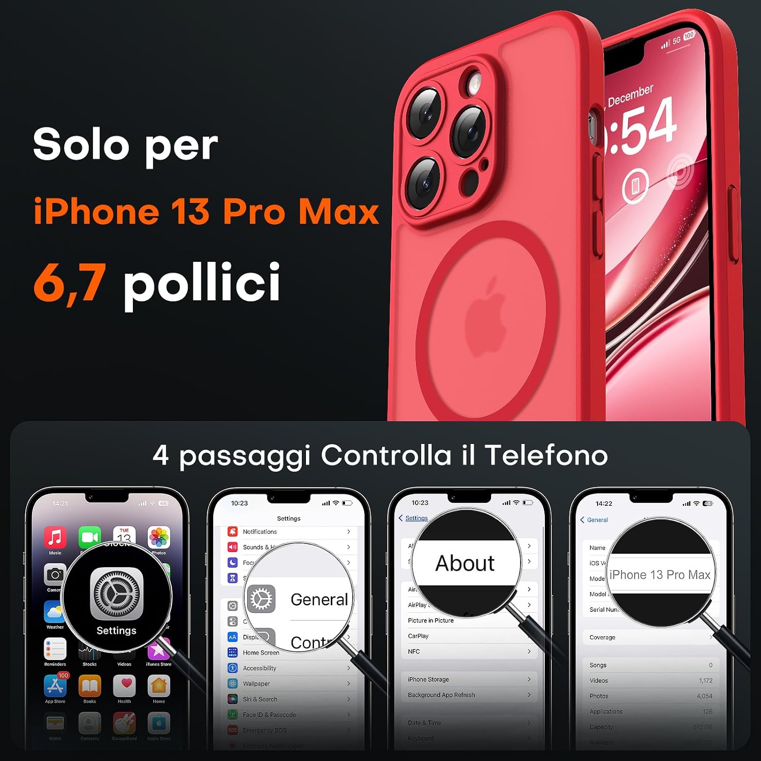 Detalle 2 de TOCOL Cover Magnetica iPhone 13 Pro Max 6,7