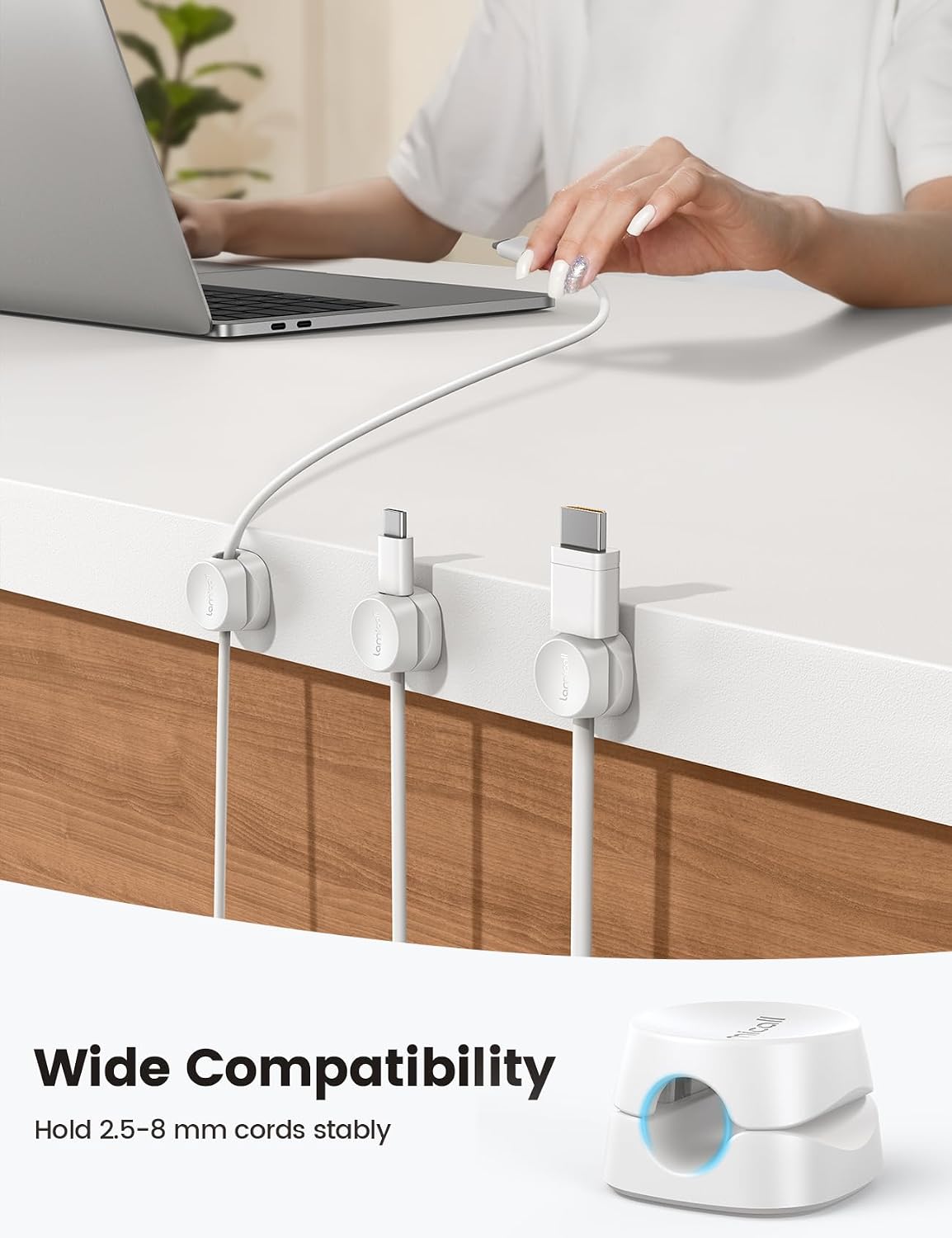 Thumbnail 4 de Lamicall Spring Cable Holder Clips 8mm